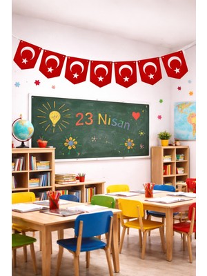 Bak Gel Al Türk Bayrağı Flama 10’lu 13.5X17 cm Banner Süsleme Okul Sınıf Dekor Parti Bayrak Seti