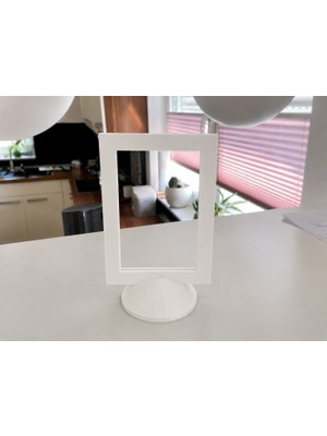 Store 3D Baskı Modern Fotoğraf Çerçevesi - Masaüstü ve Raf Üstü Dekoratif Resimlik-Beyaz