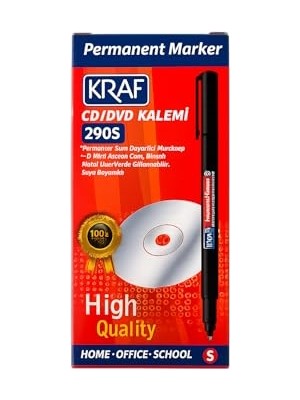 Orevio Permanent Marker Cd/dvd Kalemi 290S, Siyah, Ince Uç, Cam, Plastik ve Metal Yüzeylerde Kullanım, 12'li Paket