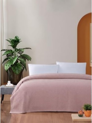 Orevio Macar Tek Kişilik Pamuklu Pike Yatak Örtüsü, 170X230, Pembe