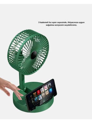 Store Taşınabilir Katlanabilir Mini Fan 3 Kademeli Şarj Edilebilir
