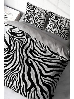 Orevio Leopar Çift Kişilik Nevresim Takımı Pamuk Saten Classical Zebra, MONOHOME67304