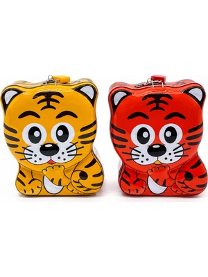 Store 12 Adet Kaplan Anahtarlı Metal Kumbara Kilitli Renkli
