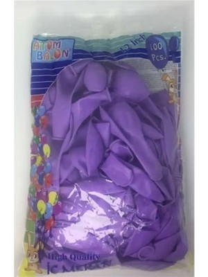 Atom Balon Atom Metalik Mor Balon 100'LÜ