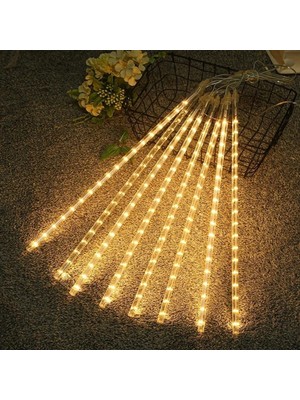 Store 10'lu 45 cm Plastik Meteor LED USB 2m Kablo Sarı Renk Ağaç Işığı – Renk Değiştiren Asmalı Dekoratif Bahçe ve Dış Mekan Aydınlatması