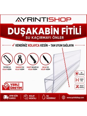Orevio Suluk; Ayrıntıshop Duşakabin Alt Fitil Conta Uzunluk 60 Cm, 4 mm ile 6 mm Camlar Için (60 Cm)