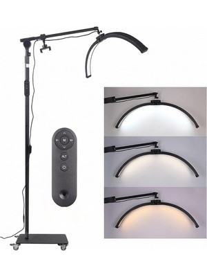 Store Trled F-700B Katlanabilir Ayaklı ve Tekerlekli Siyah Güzellik Salonu Lambası