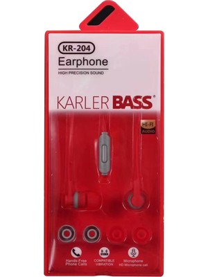 Store Karler Bass KR-204 Kablolu Kulaklık - Kırmızı