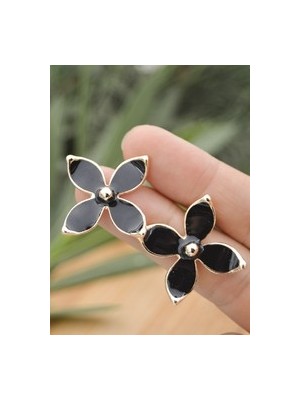 Stoneage Mineli Küpe - Siyah -