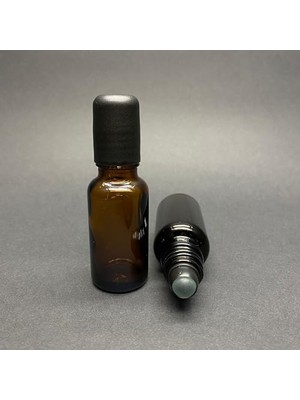 Orevio 20 cc Amber Cam Roll-On Şişesi, Siyah Kapaklı, 20 ml x 3 Adet
