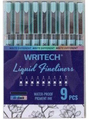 Writech W-704 Liquid Fineliner Kalem Seti 9 Renk