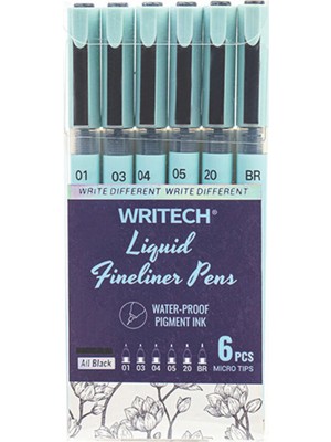 Writech W-704 Liquid Fineliner Kalem 6 Lı
