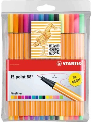 Stabilo Point 88 10+5 Floresan Fineliner Kalem Seti