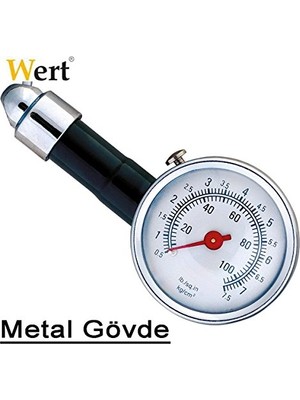 Orevio Siyah Metal Lastik Basınç Ölçer W 2661