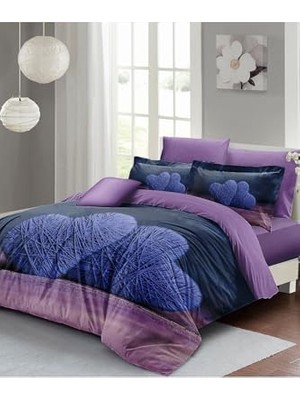 Orevio Sevgililer Günü Özel Çift Kişilik Nevresim Takımı Pamuk Saten Wool Heart, MONOHOME66123