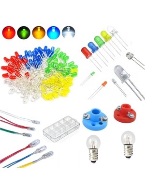 Orevio 3 mm ve 5 mm Kutulu LED Seti - 200 Adet, Lamba ve Ampul Duy Hediyeli