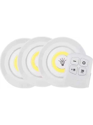 Pileli Store LED Lamba 3'lü Uzaktan Kumandalı Yapışkanlı
