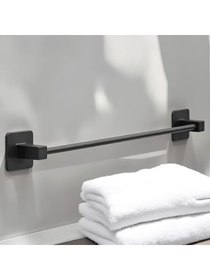 Orevio Plastik Havluluk Yapışkanlı Siyah Banyo Lavabo Mutfak Uzun Kağıt Bez Havlu Askısı Kağıtlık 39 cm