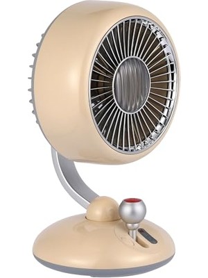 Orevio Q3 LED Şarjlı Bej 120 3 ° Salınımlı Kademeli Işıklı Masaüstü Fan Vantilatör Retro