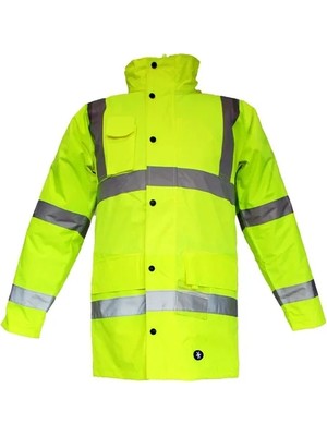 Junıor JN1011 Waterproof Fosforlu Oxford Parka Sarı