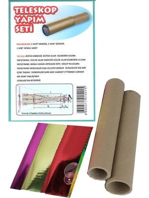 Orevio Mercekli Basit Teleskop Yapım Deney Seti, Silindir Karton, 1 Paket