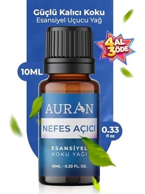 Orevio Nefes Açıcı Nane ve Okaliptüs Esansiyel Uçucu Koku Yağı, Buhurdanlık Yağı, Difüzör Esansı Küre 10 ml