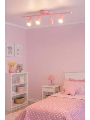 Orevio Modern Tasarım Salon Mutfak Banyo Spot Ledli Sıralı Avize, Pembe, 80 Cm, 6500 Kelvin