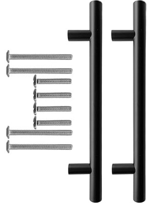 Orevio Metal Paslanmaz 128 mm Siyah 2 Adet Mutfak ve Banyo Dolabı Kapakları ve Çekmeceler Için Kulp Mobilya Dolap Kulbu Mat