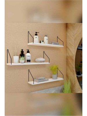 CATCHME Duvar Rafı Kitaplık Mutfak Banyo Yaşam Alanı 3 Lü Set 15X40 cm