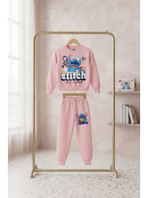 Jeliboom Kids Sevimli Stitch Baskılı Puzzle Desenli Eşofman Takımı