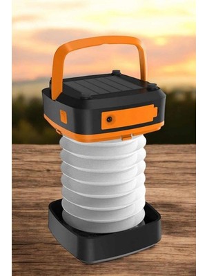 Pileli Store Güneş Enerjili LED Lamba Kamp Lambası Katlanabilir Lamba USB Şarjlı