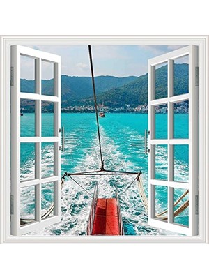 Orevio Yapışkanlı Sticker Pencere Poster Duvar Kağıdı Deniz Dağ