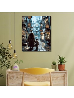 Orevio Sayılarla Boyama Seti Sihir Yolu 50X65 cm Harry Potter Diagon Yolu Büyücüler Sokağı