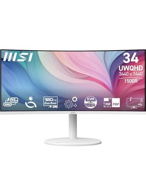 Orevio Modern MD342CQPW 34" Uwqhd Kavisli Va Monitör, 1500R, 120Hz, 1ms Adaptive-Sync ve Type-C