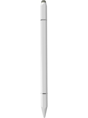 Orevio Kapak, 3'ü 1 Arada Dokunmatik Stylus Kalem Tablet Telefon Uyumlu Hassas Nano Kumaş Uç Şeffaf Disk Uç Tükenmez Kalem Manyetik Beyaz
