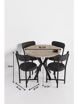Bezos Teddy Masa Seti Bej Antrasit 90 cm