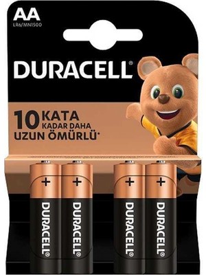 TeknoKapsül Duracell Alkalin Pil Aa 4'' Lü Paket
