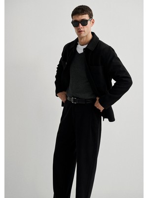Mavi Siyah Ceket Gömlek Loose Fit / Bol Rahat Kesim 0211235-900
