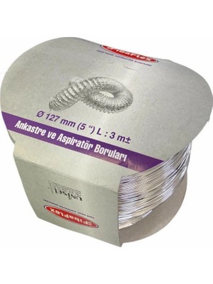 TeknoKapsül Aspilatör Borusu Telli 127 mm 3 Metre
