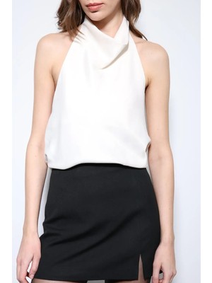 Kylora Saten Halter Kadın Top