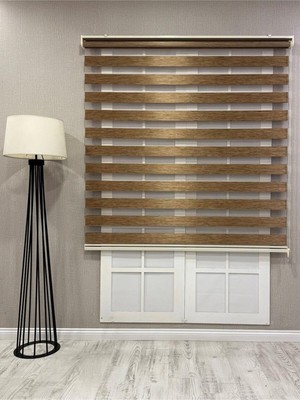 Bambu Zebra Stor Güneşlik Perde, Kahverengi, 110 x 200