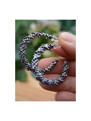 Stoneage Antrasit Orta Boy Halka Küpe - Fume -