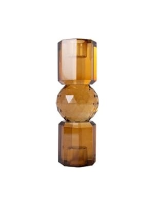 Orevio Kristal Mum Tutucu, Kahverengi 16,5x6 cm