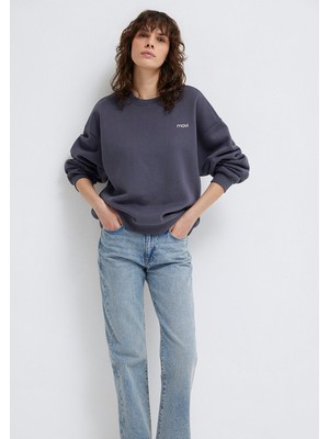 Mavi Logo Baskılı Antrasit Sweatshirt 1S10490-80932