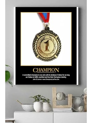 Orevio PSTER15555 Champion Motivasyon Kanvas Tablo 50 x 70
