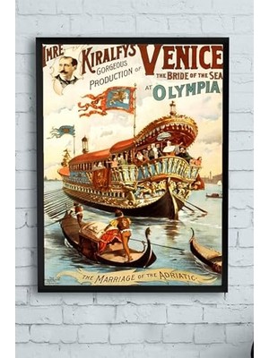 Orevio (PSTER13816) Venedik Vintage Manzara Çerçeveli Tablo (21X30 Cm)