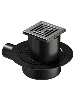 Orevio V-Flow Kare 5607314 Yalıtımlı Duş Kanalı, Yandan Çıkışlı, 10X10 Cm, Dk 800 Kapak, Mat Krom
