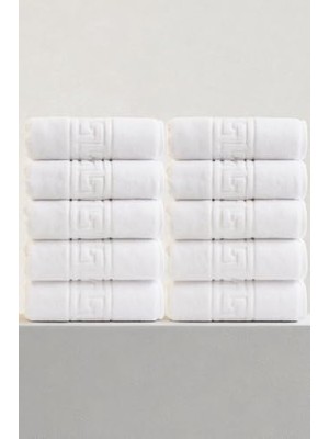 Orevio 10'lu Greek El Havlusu 50X90 cm 225 G %100 Pamuk Spa ve Otel Havlusu