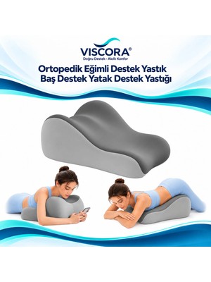 VISCORA Ortopedik Eğimli Destek Yastık – Baş Destek Yatak Destek Yastığı Reflü Yastığı