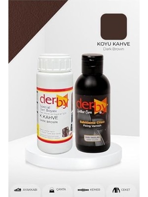 Orevio Special Koyu Kahve Deri Boyası ve Cilası 100 Ml, 2'li Set Mont Eşya Çanta Deri Boyası